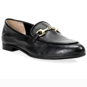 Browns Couture Black Leather Loafers with Gold Accent Sz 10us